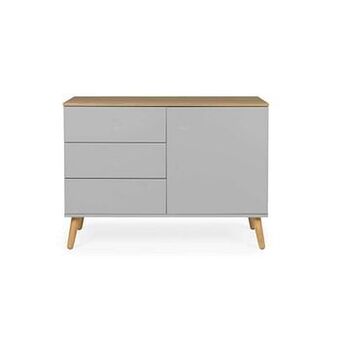 Leen Bakker Tenzo dressoir Dot - grijs/eikenkleur - 79x109x43 cm - Leen Bakker aanbieding