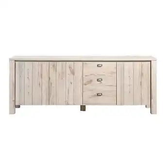 Leen Bakker Dressoir Jens - grijs eikenkleur - 84x216x50 cm - Leen Bakker aanbieding