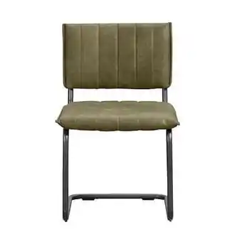 Leen Bakker Eetkamerstoel Dexter - leatherlook - groen (2 stuks) - Leen Bakker aanbieding