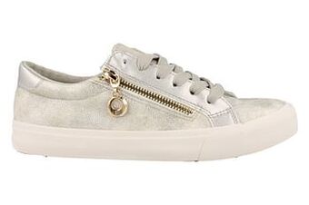 Berca Shoes Identity Sneaker Laag Dames Met Functionele Rits - Zilver aanbieding