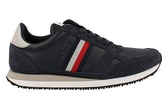 Berca Shoes Tommy Hilfiger Sneaker Laag Heren Runner Low Leather Stripes - Blauw aanbieding