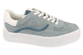 Berca Shoes Crinkles Veterschoen Dames Volledig Leder - Blauw aanbieding