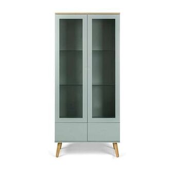 Tenzo vitrinekast Dot - lichtgroen/eikenkleur - 175x79x45 cm - Leen Bakker