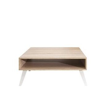 Leen Bakker Symbiosis salontafel Dokka - wit/eikenkleur - 42x89x67 cm - Leen Bakker aanbieding