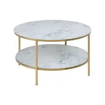 Leen Bakker Salontafel Ostana met onderblad - wit/goudkleur - 45x80 cm - Leen Bakker aanbieding