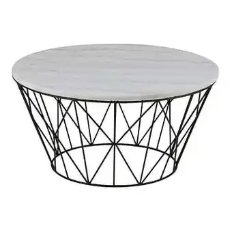 Leen Bakker Salontafel Kolga marmer guangxi - wit - 80 cm - Leen Bakker aanbieding
