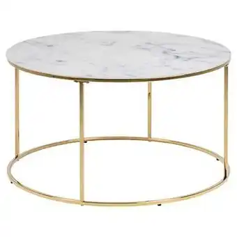 Leen Bakker Salontafel Lousa - marmerprint/goudkleur - 44x80 cm - Leen Bakker aanbieding