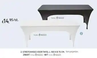 Dreamland Stretchhoes voor tafel zwart L 180 x B 75 cm aanbieding