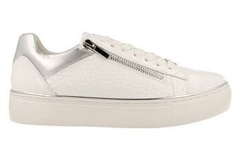 Berca Shoes Nathan-Baume Veterschoen Dames Volledig Leder Trend Clean White / Functionele Rits - Wit aanbieding