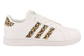 Berca Shoes Adidas Sneaker Laag Dames Meisjes Trend Dierenprint Grand Court Maat 36/39 - Wit aanbieding