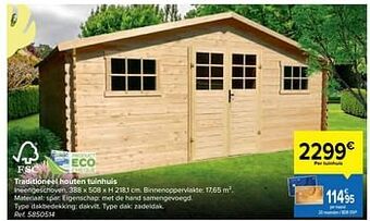 Carrefour Traditioneel houten tuinhuis aanbieding