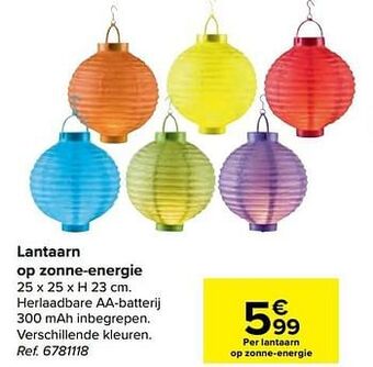Carrefour Lantaarn op zonne-energie aanbieding