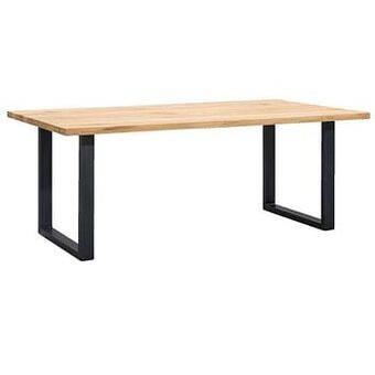 Leen Bakker UMIX eettafel Houston U-poot - 75x180x90 cm - eiken/zwart - Leen Bakker aanbieding