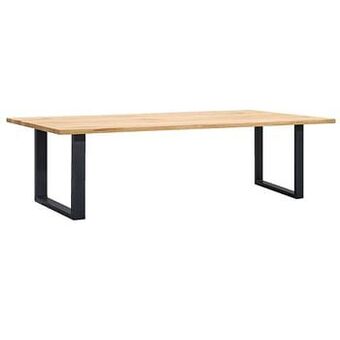 Leen Bakker UMIX eettafel Houston U-poot - 75x220x100 cm - eiken/zwart - Leen Bakker aanbieding