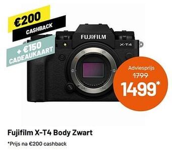 Kamera Express Fujifilm x-t4 body zwart aanbieding