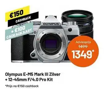 Kamera Express Olympus e-m5 mark iii zilver + 12-45mm f-4.0 pro kit aanbieding