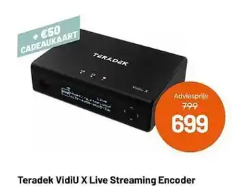 Teradek vidiu x live streaming encoder