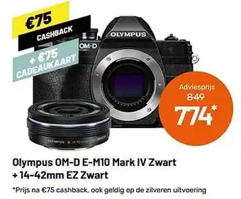 Kamera Express Olympus om-d e-m10 mark iv zwart + 14-42mm ez zwart aanbieding