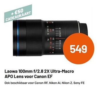 Kamera Express Laowa 100mm f-2.8 2x ultra-macro apo lens voor canon ef aanbieding