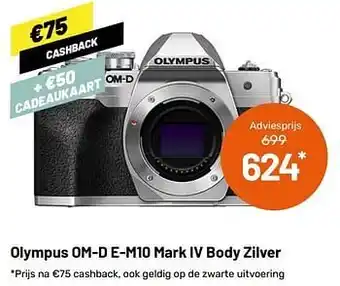 Kamera Express Olympus om-d e-m10 mark iv body zilver aanbieding