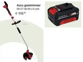 Multi bazar Einhell accu grastrimmer ge-ct 36-30 li e solo aanbieding