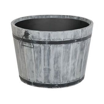 Brico Plantenbak acaciahout rond Ø46cm grijs aanbieding