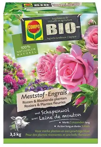Brico Compo meststof Bio Rozen & Bloeiende Planten 3,5kg aanbieding