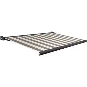 Brico Domasol zonnetent elektrisch met afstandsbediening ’Factor 20-A’ zwart/witte strepen 400 x 300 cm aanbieding