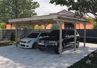 Brico Weka dubbele carport 616 500x500cm aanbieding
