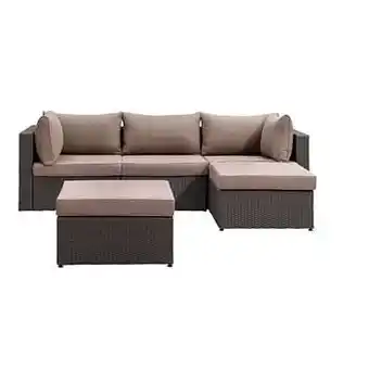 Leen Bakker Le Sud modulaire loungeset Dordogne V1 - antraciet/taupe - 5-delig - Leen Bakker aanbieding