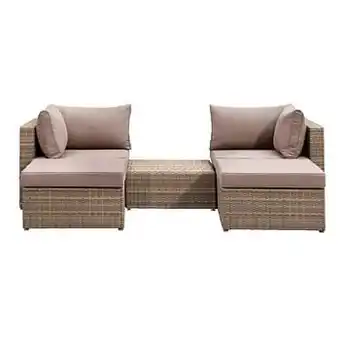 Leen Bakker Le Sud modulaire loungeset Dordogne V2 - taupe/taupe - 5-delig - Leen Bakker aanbieding