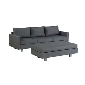 Leen Bakker Exotan Bueno loungeset - grijs - Leen Bakker aanbieding