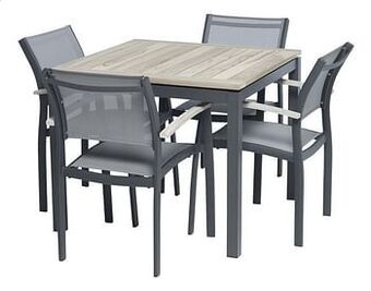 Ocean tuinset Marbella/Creil grey wash/antraciet L 90 x B 90 cm