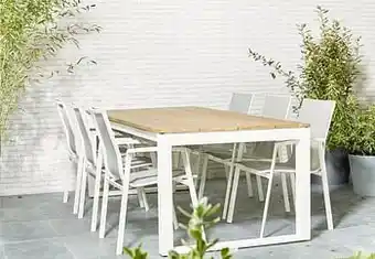 Dreamland Tuinset Selena/Bondi 6 stoelen wit aanbieding