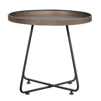 Leen Bakker Light & Living bijzettafel Tristan - tin look - 64,5 cm - Leen Bakker aanbieding