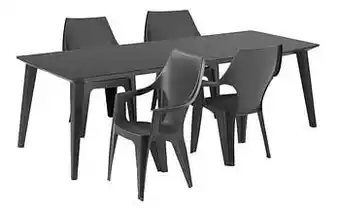 Dreamland Keter Allibert tuinset Lima 240 cm / Dante Graphite - 4 stoelen aanbieding