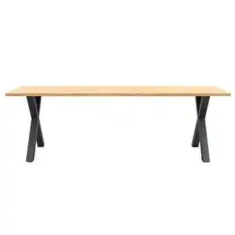 Leen Bakker Le Sud tuintafel Beaune X-poot - bruin - 76x240x95 cm - Leen Bakker aanbieding