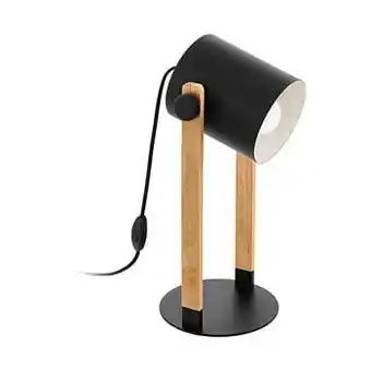 Leen Bakker EGLO tafellamp Hornwood - zwart/crème - Leen Bakker aanbieding
