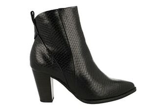 Berca Shoes Marco Tozzi Enkellaars Dames Trend Dierenprint - Zwart aanbieding