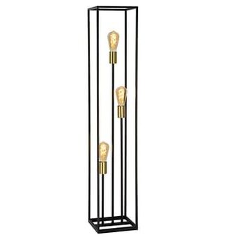 Leen Bakker Lucide vloerlamp Ruben - zwart - 22x22x120 cm - Leen Bakker aanbieding