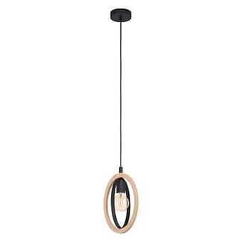 Leen Bakker EGLO hanglamp Basildon - zwart/bruin - Leen Bakker aanbieding