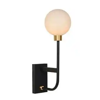 Leen Bakker Lucide wandlamp Berend - zwart - 39 cm - Leen Bakker aanbieding