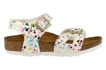 Berca Shoes Birkenstock Sandaal Plat Meisjes Rio Kids Maat 24/32 Narrow Fit - Wit aanbieding