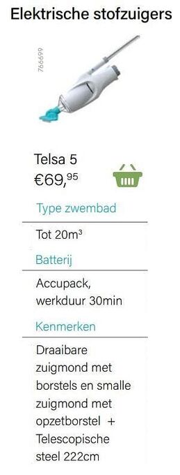 Kokido elektrische stofzuigers telsa 5