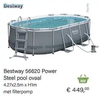 Multi bazar Bestway 56620 power steel pool ovaal aanbieding