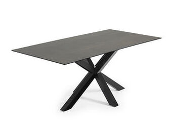 Deba Meubelen Tafel ARGO - Keramiek/metaal Donkerbruin aanbieding