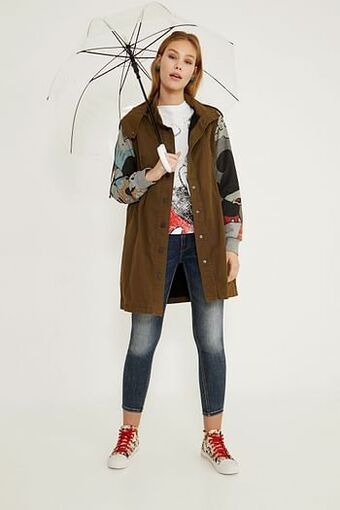 Desigual Parka met capuchon en Mickey Mouse-print - GREEN - M aanbieding