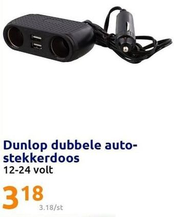Action Dunlop dubbele auto- stekkerdoos aanbieding