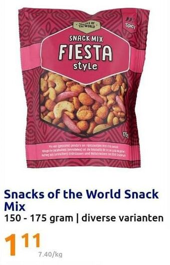 Action Snacks of the world snack mix aanbieding