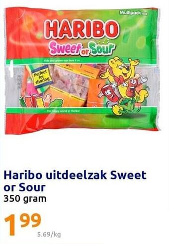 Action Haribo uitdeelzak sweet or sour aanbieding
